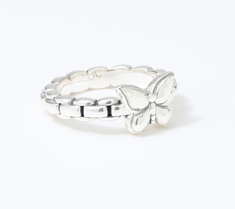 JAI Sterling Silver Symbols of Love Box Chain Texture Ring — Main view