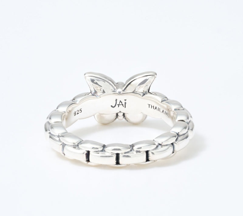 JAI Sterling Silver Symbols of Love Box Chain Texture Ring — View 3