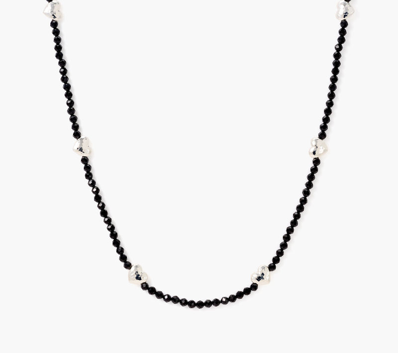 JAI Sterling Silver Symbols of Love Black Spinel Necklace, 28" — Main view