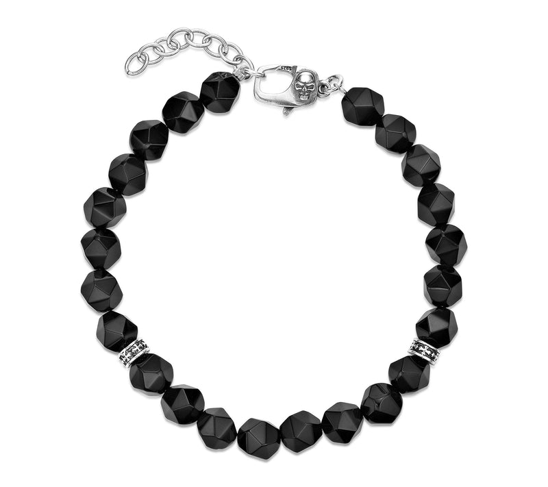 LYNX Men's Sterling Silver Gemstone Bead Bracelet — View 5