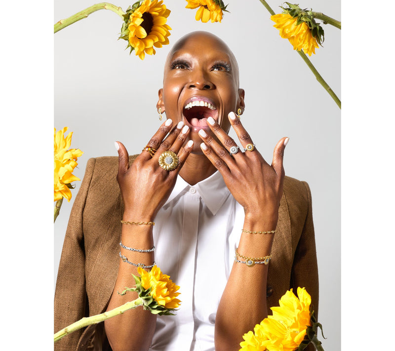 Christian James by Scott Grimes Two-Tone Hello Sunshine Sunflower Ring — View 6