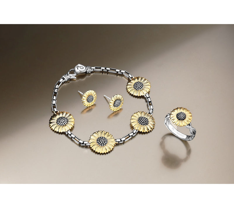 Christian James by Scott Grimes Two-Tone Hello Sunshine Sunflower Ring — View 5