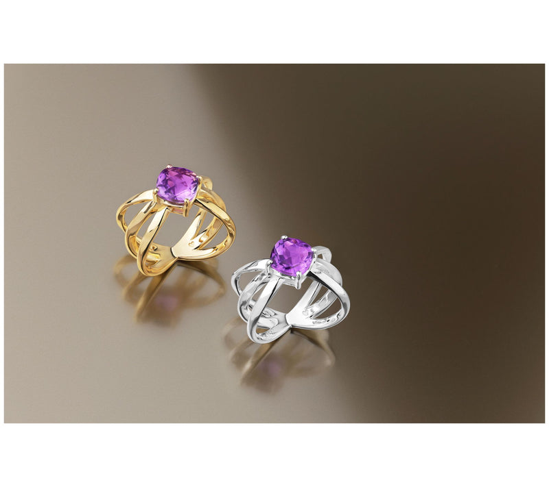 Christian James by Scott Grimes Sterling Silver Gemstone Cushion Ring — View 11
