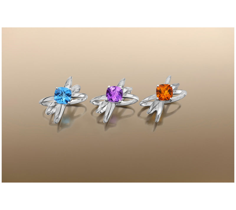 Christian James by Scott Grimes Sterling Silver Gemstone Cushion Ring — View 10