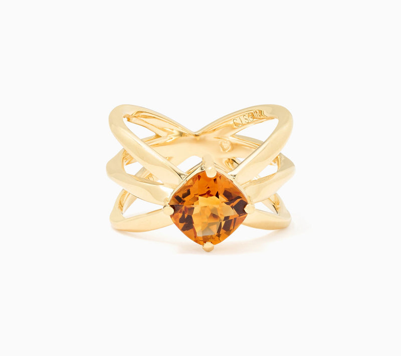 Christian James by Scott Grimes 14K Plated Gemstone Cushion Ring — View 11