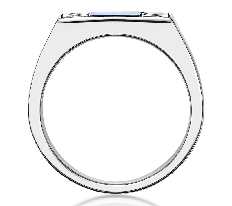 LYNX Men's Sterling Silver Malachite Signet Ring — View 4