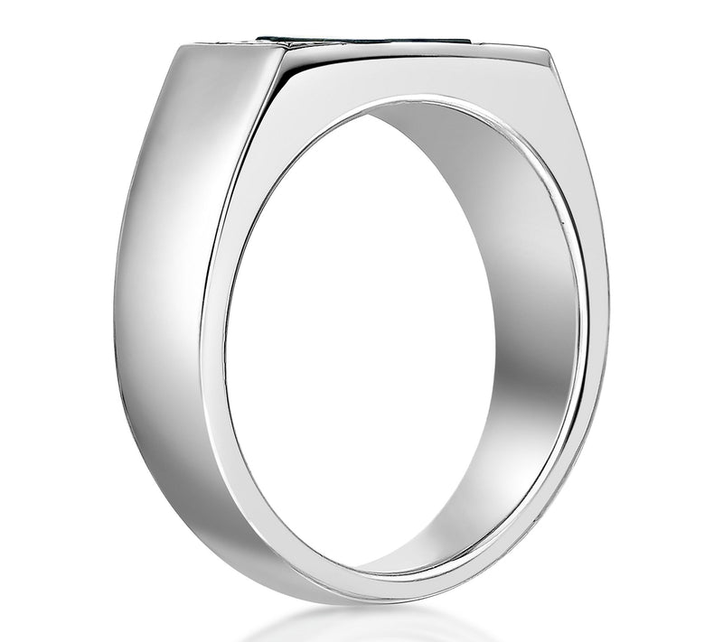 LYNX Men's Sterling Silver Malachite Signet Ring — View 2