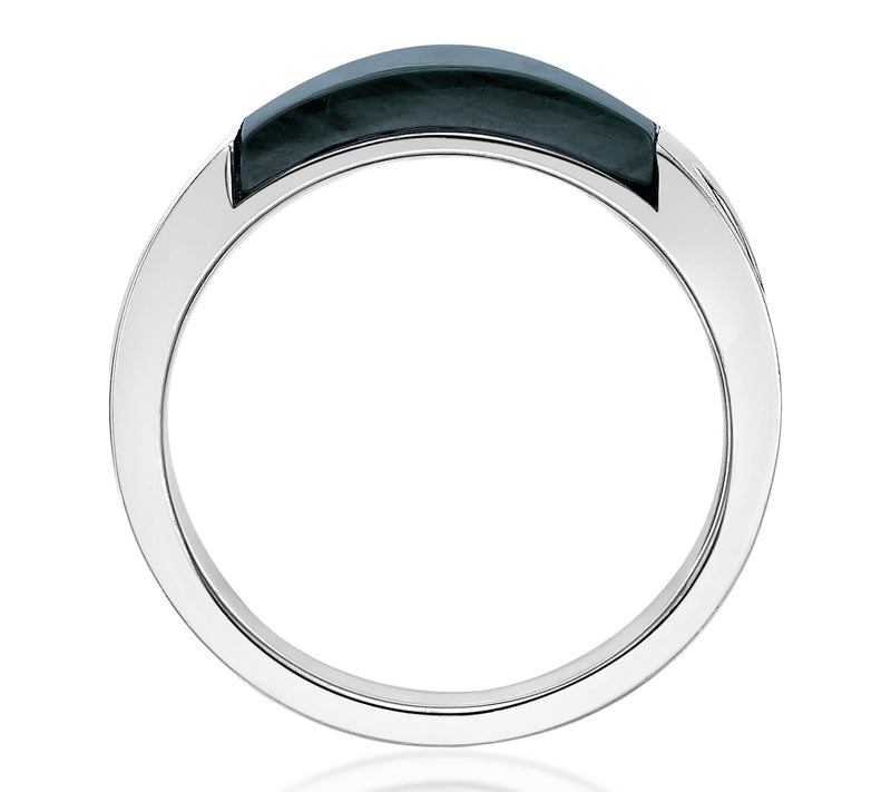 LYNX Men's Sterling Silver Malachite Band Ring — View 4