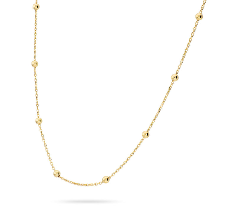 Ultrafine 950 Silver Bead Station 18" Oval LinkChain Necklace — Main view