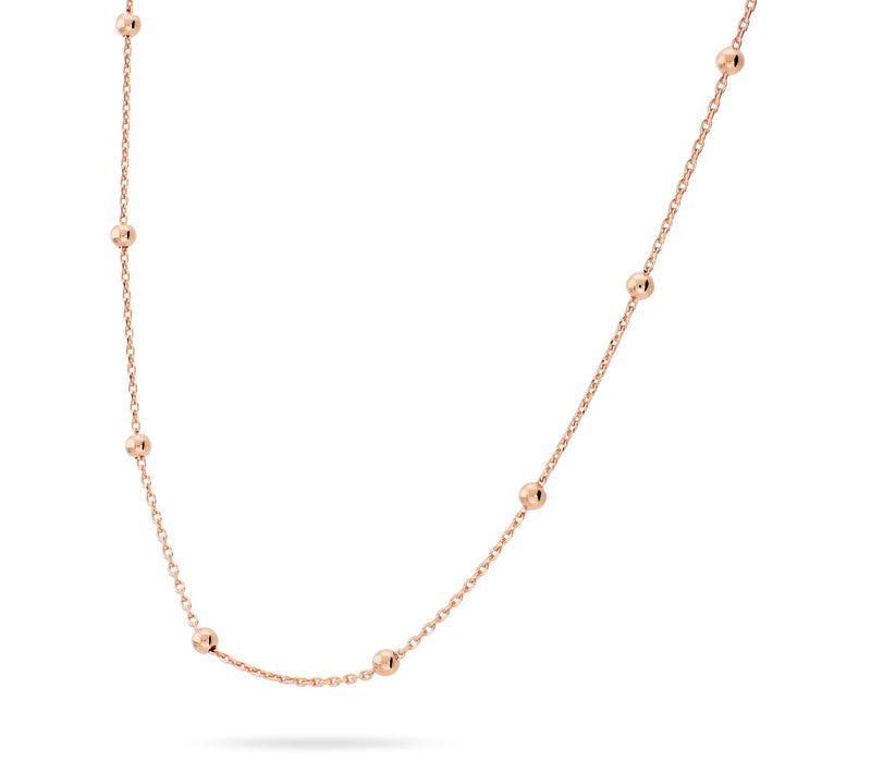 Ultrafine 950 Silver Bead Station 18" Oval LinkChain Necklace — View 7