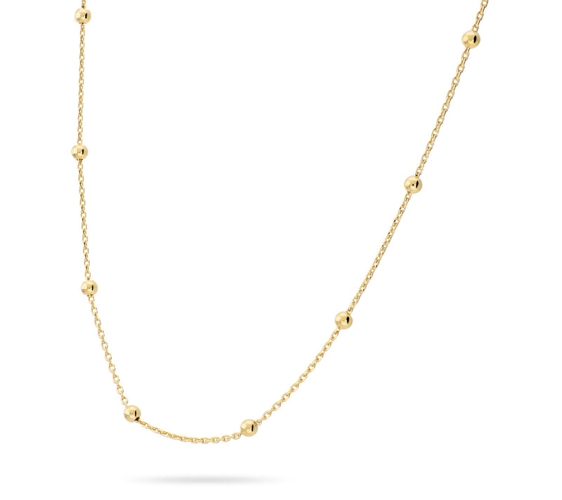 Ultrafine 950 Silver Bead Station 18" Oval LinkChain Necklace — View 9