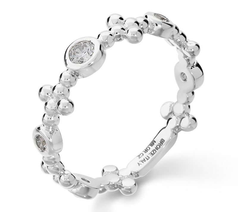 Diamonique x Bronzo Italia Station Band Ring — View 7