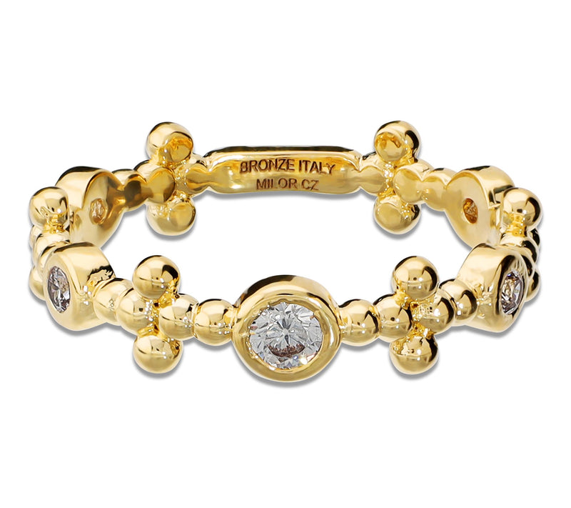 Diamonique x Bronzo Italia Station Band Ring — View 2