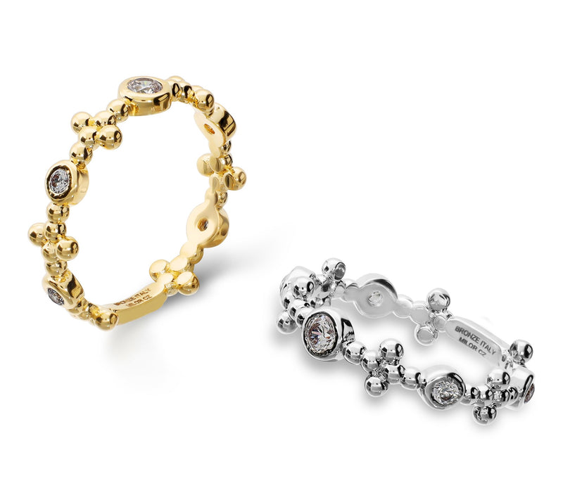 Diamonique x Bronzo Italia Station Band Ring — View 3