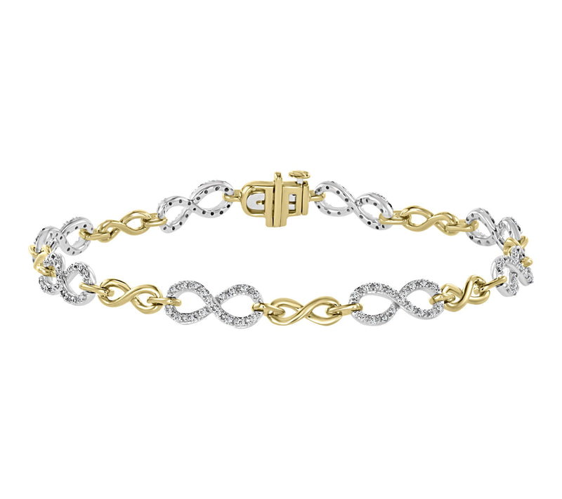 Effy Diamond Two-Tone Infinity Station Bracelet, 14K Gold — Main view
