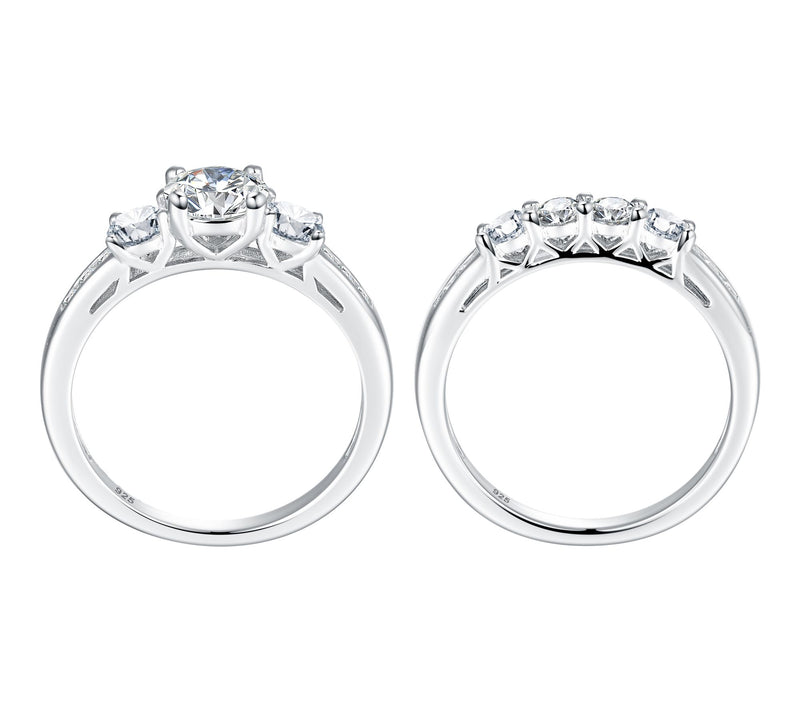 Fire Light 1.80 cttw Lab Grown Diamond Ring Set, Sterling — View 4