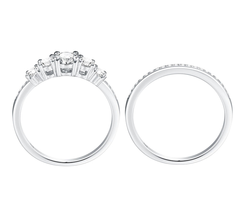 Fire Light 0.75 cttw Lab Grown Diamond Ring Set, Sterling — View 4