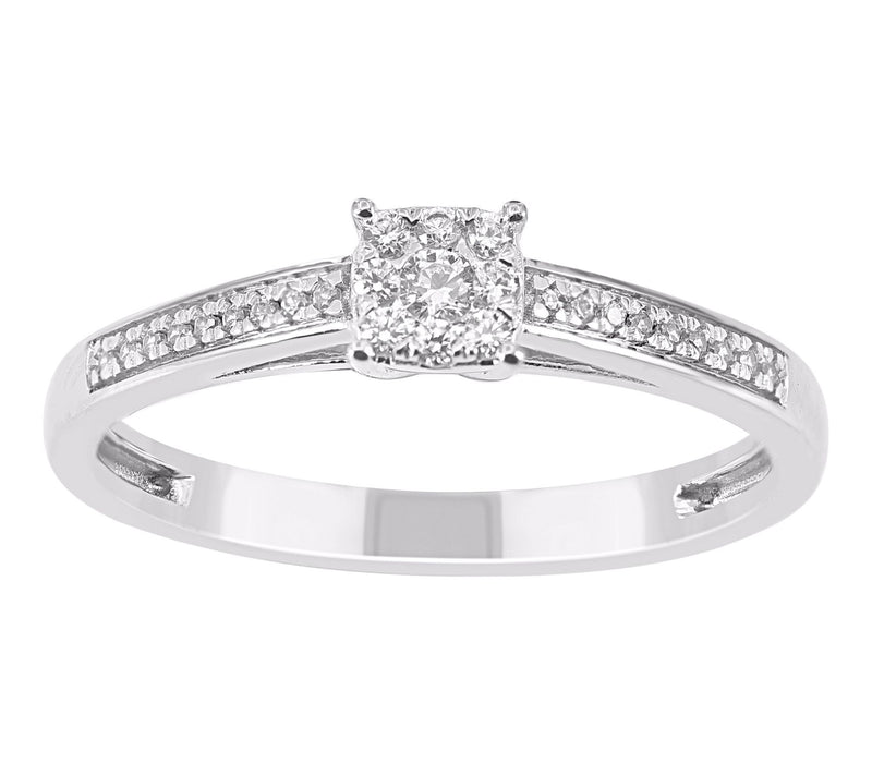 Accent by Affinity Round Cut Diamond EngagementRing, Sterling — Main view