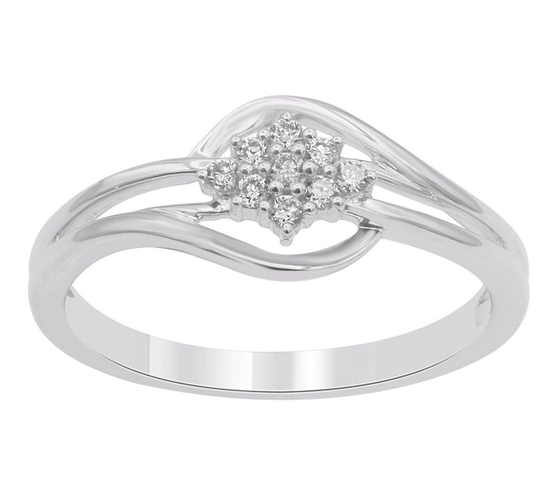 Accent by Affinity Multi-Texture Diamond Band Ring, Sterling — View 3