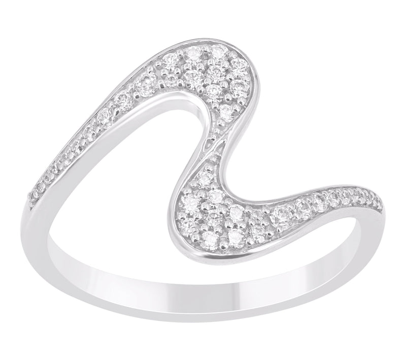 Accents By Affinity Diamond Abstract Ring, Sterling Silver — Main view