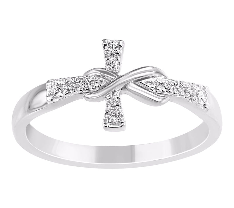 Accent by Affinity Diamond Snowflake Split BandRing, Sterling — Main view