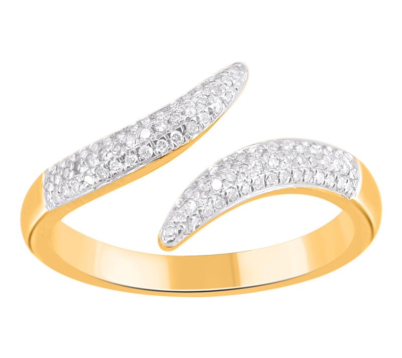 Affinity Diamonds 0.25 cttw Bypass Ring, 14K Gold — View 3