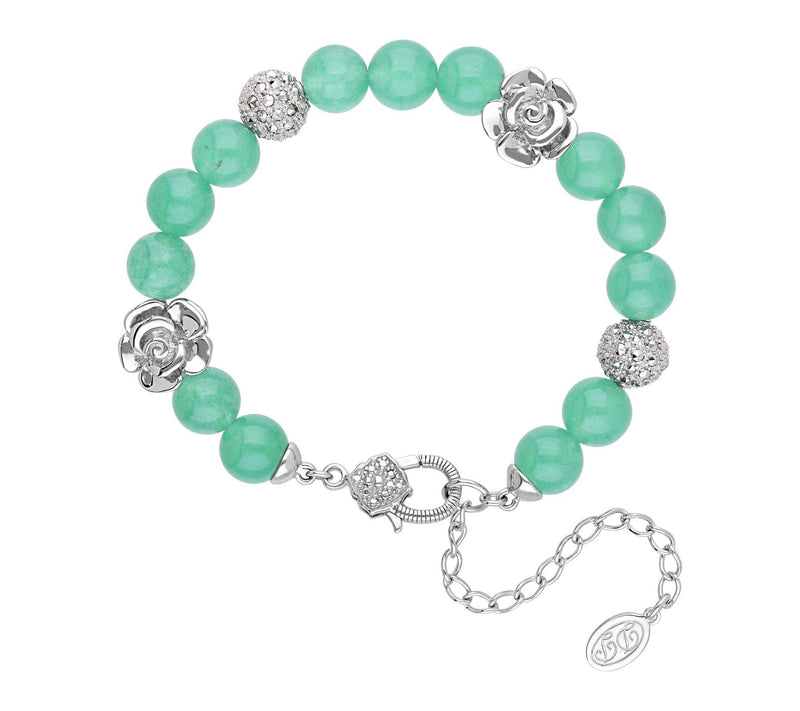 Dallas Prince Sterling CHROME Marcasite & Aventurine Garden Br — View 2
