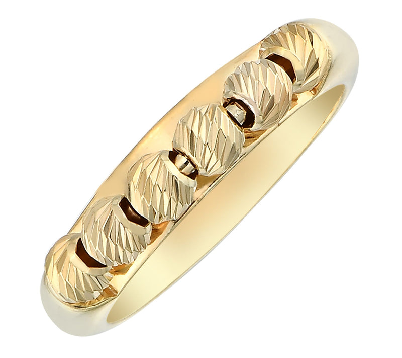 Silver Style Dia Cut Beaded Design Ring, Sterli ng Silver — View 3