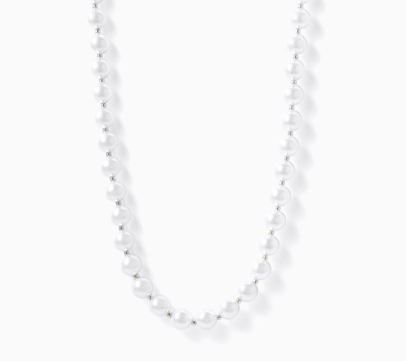Women with Control Simulated Pearl Necklace — View 5