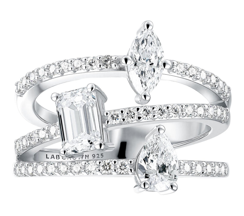 Jen by Jennifer Miller Lab Gro wn Diamond Mixe d Cut Ring — View 6