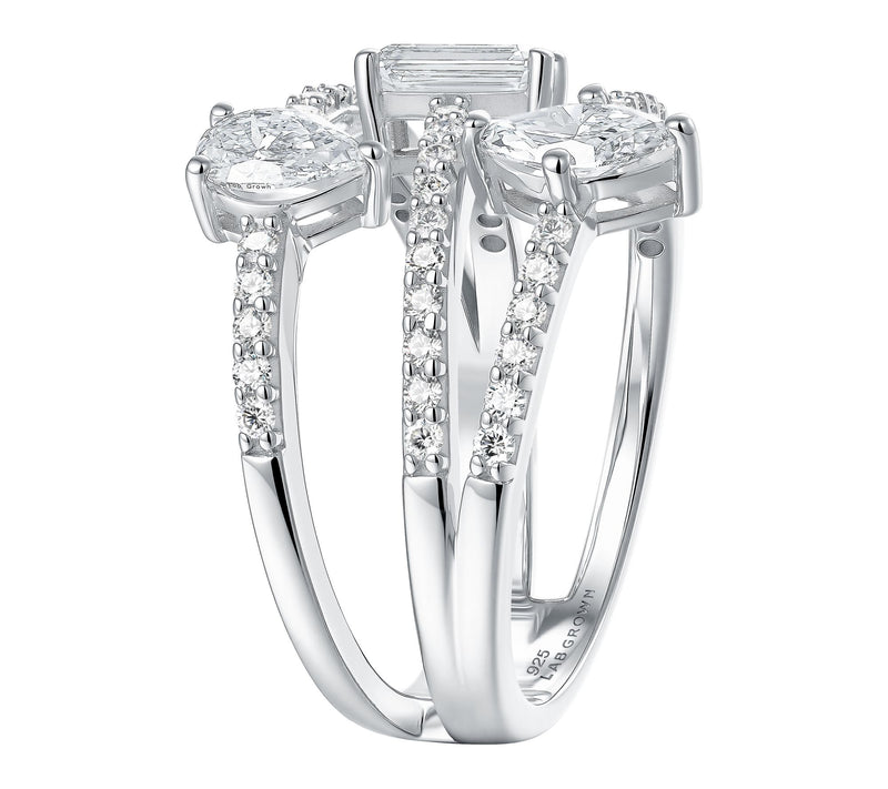 Jen by Jennifer Miller Lab Gro wn Diamond Mixe d Cut Ring — View 4