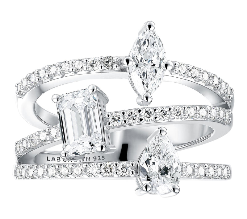 Jen by Jennifer Miller Lab Gro wn Diamond Mixe d Cut Ring — Main view