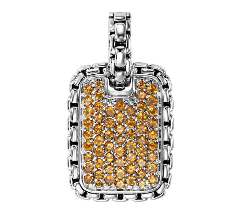 JAI Sterling Silver Pave Gemstone Box Chain Enhancer — View 13