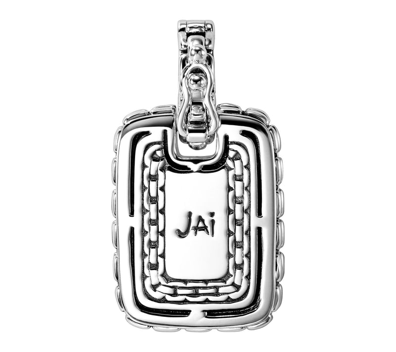 JAI Sterling Silver Pave Gemstone Box Chain Enhancer — View 2