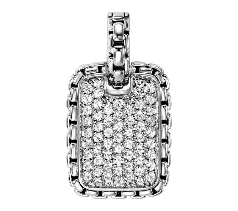 JAI Sterling Silver Pave Gemstone Box Chain Enhancer — View 14
