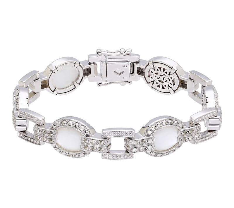 Dallas Prince Sterling Chrome Marcasite & Gemstone Bracelet — Main view