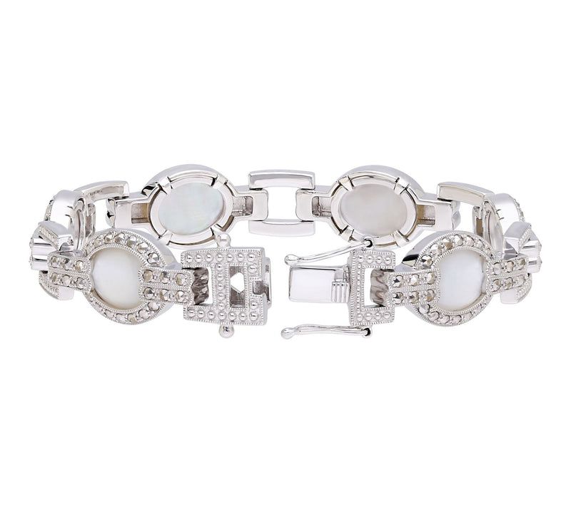 Dallas Prince Sterling Chrome Marcasite & Gemstone Bracelet — View 3