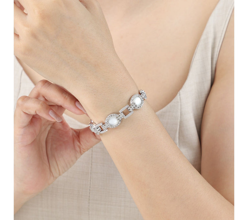 Dallas Prince Sterling Chrome Marcasite & Gemstone Bracelet — View 4