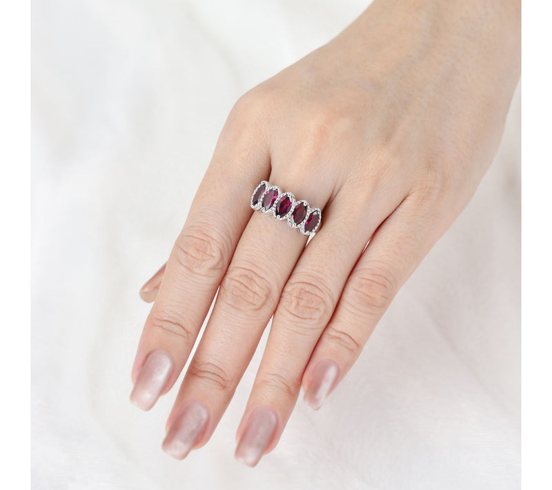 Ariva Sterling Silver Rhodolite Malibu Ring — View 5