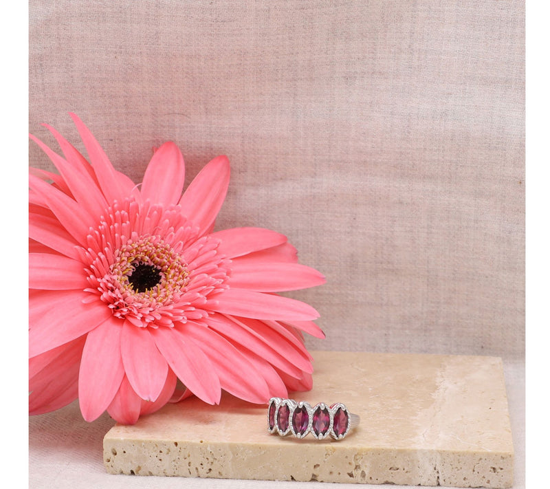 Ariva Sterling Silver Rhodolite Malibu Ring — View 4