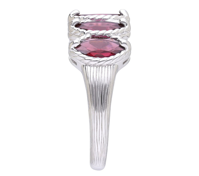 Ariva Sterling Silver Rhodolite Malibu Ring — View 3