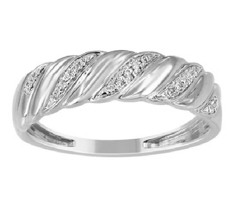 Accents By Affinity Diagonal Diamond Ring, Sterling Silver — View 3