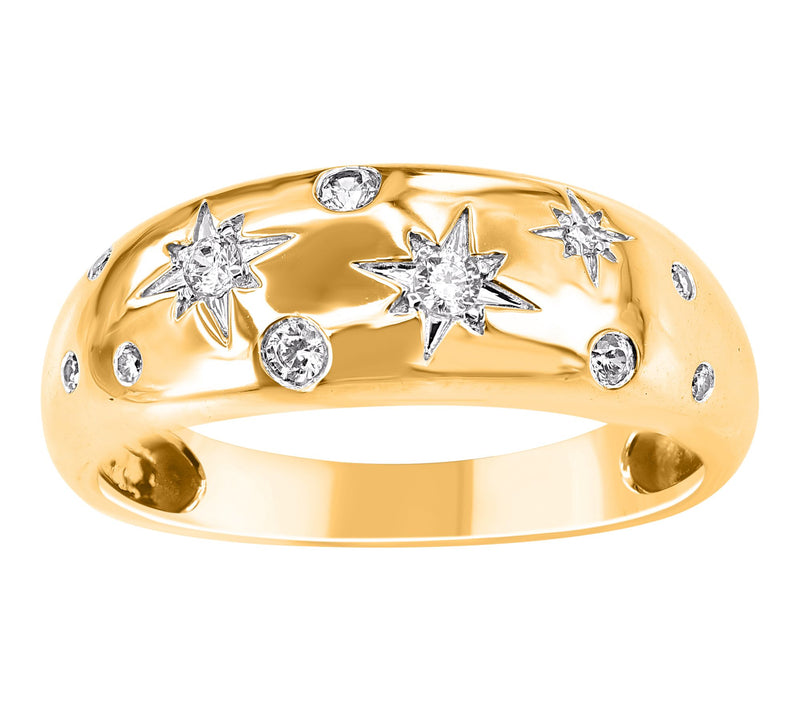 Affinity Diamonds Scattered Star Band Ring, 14KGold — Main view