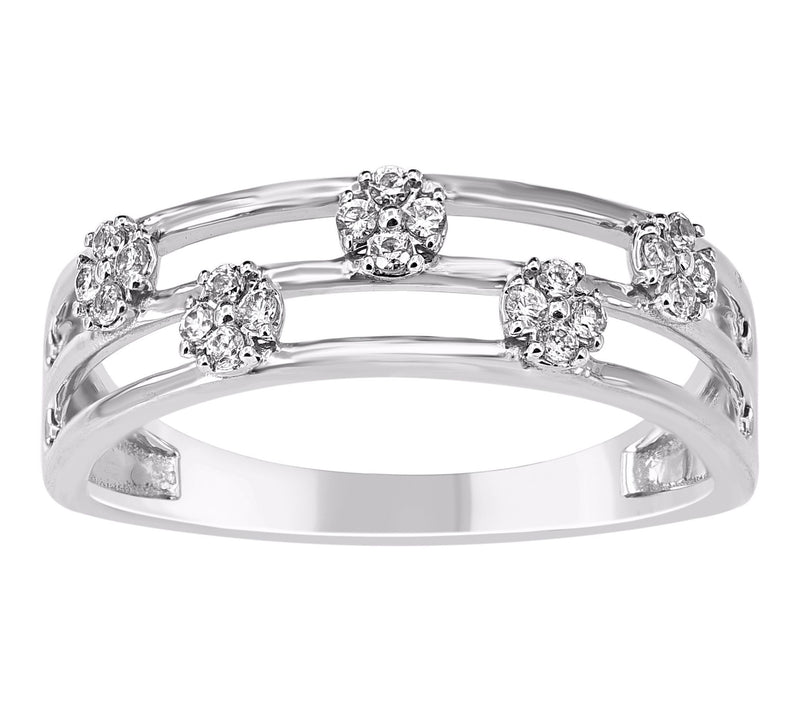 Accent by Affinity Diamond Double Band Ring, Sterling Silver — View 3