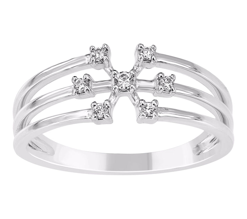 Accents by Affinity Diamond Snowflake Ring, Sterling Silver — Main view