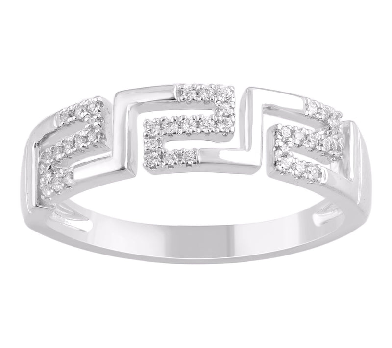 Accents By Affinity Diamond Roman Key Ring, Sterling Silver — Main view