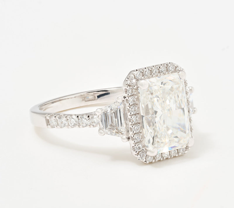 Fire Light Lab Grown Diamonds 3.75 cttw Radiant Cut Ring, 14k — View 7