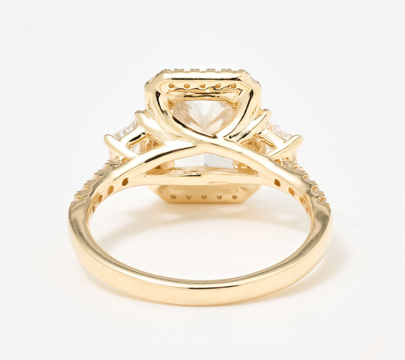 Fire Light Lab Grown Diamonds 3.75 cttw Radiant Cut Ring, 14k — View 3