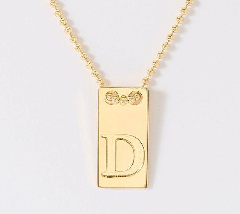 David Markstein Bronze Initial Tag Necklace — Main view