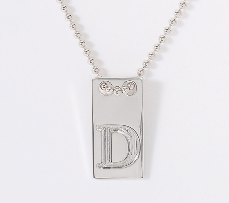 David Markstein Bronze Initial Tag Necklace — View 3